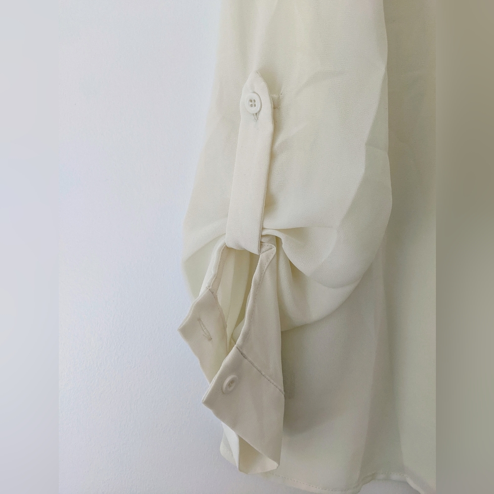 Forever 21 Sheer Work Top Off-White Office Blouse - Picture 4 of 4